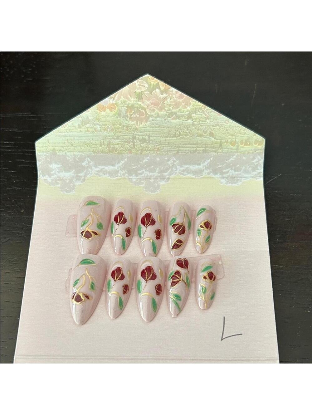 Floral Press-On Nails